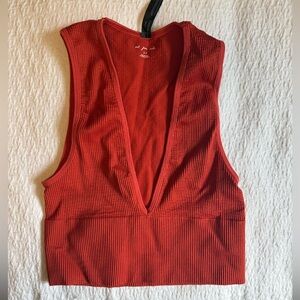 Urban Outfitters Red V-Neck Bra Top